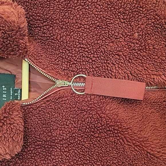 Iris Crop Sherpa Teddy bear bomber Baseball jacket - Small - Picture 5 of 13